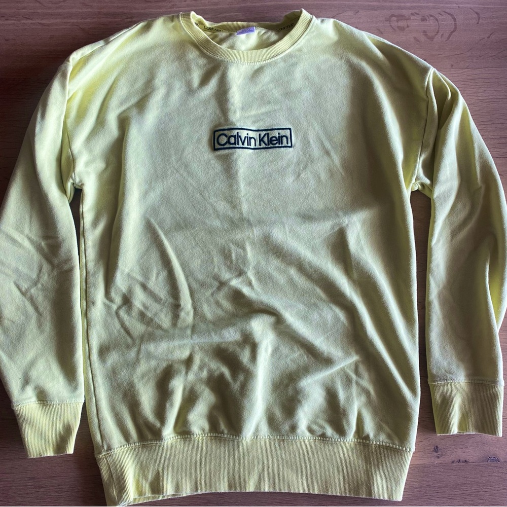 Calvin Klein women’s sweatshirt. Size small. Neon yellow.